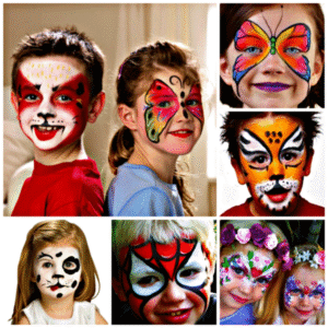 رسم وجوه للأطفال في حفلات أعياد الميلاد